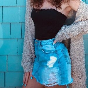 Hollister Distressed Denim Skirt
